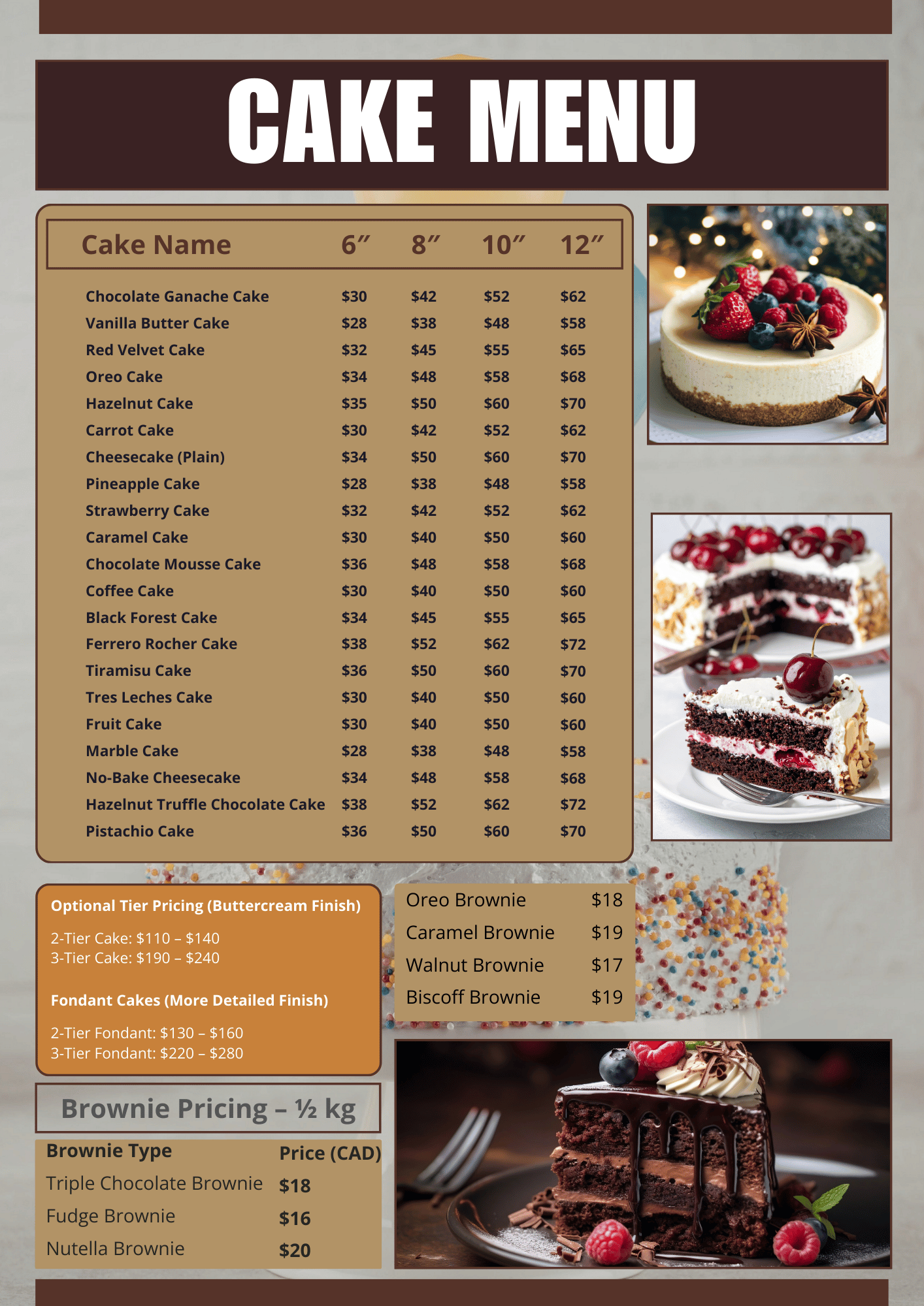 Our Menu